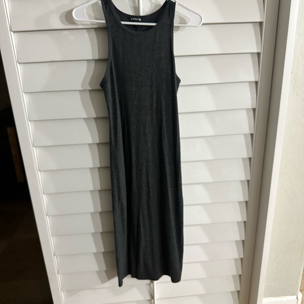 Express Charcoal Sleeveless Midi Dress